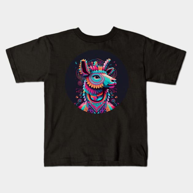 Party Llama: Ready to Celebrate in Style Kids T-Shirt by ceemyvision